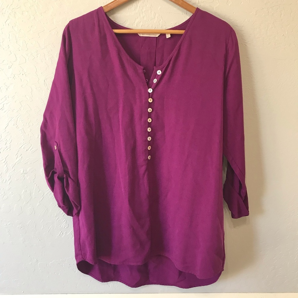 Soft Surroundings Lyocell Tencel Purple Tunic